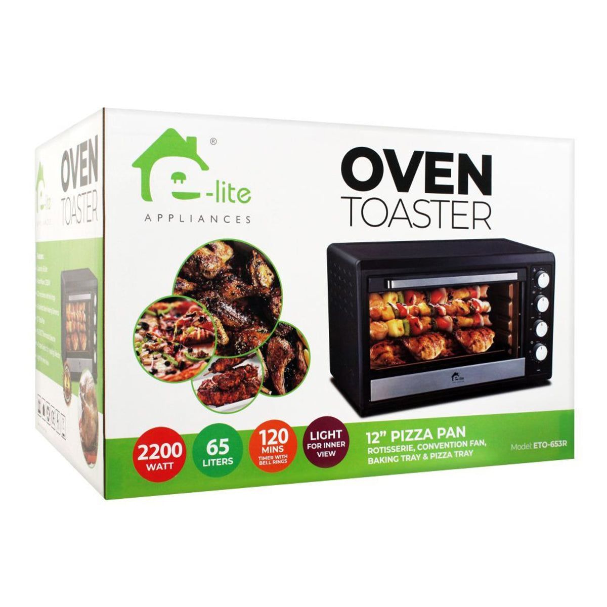 E-Lite ETO-653R 65L 2200W Oven Toaster with Rotisserie