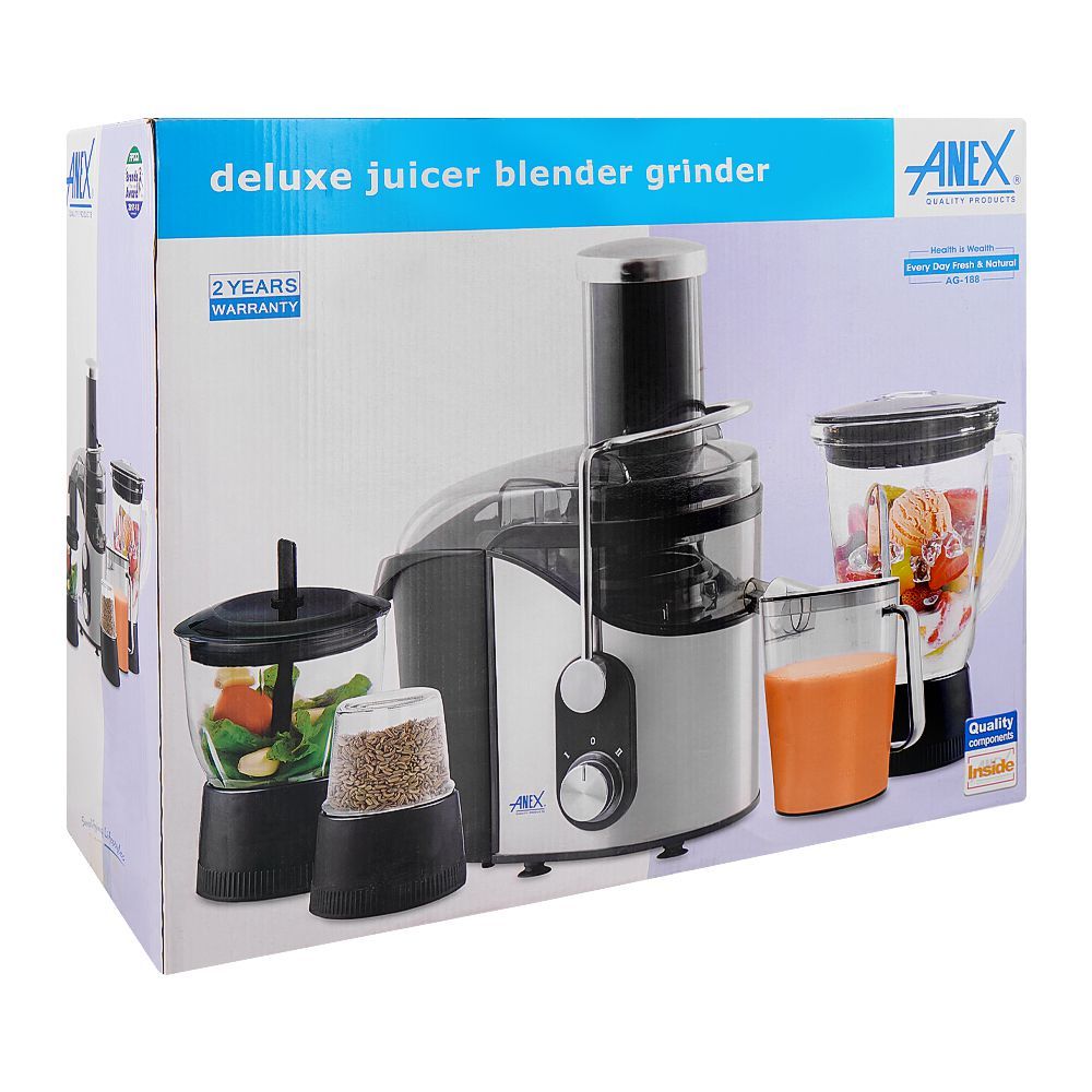 Anex AG-188 Deluxe 800W Juicer Blender Wet & Dry Grinder