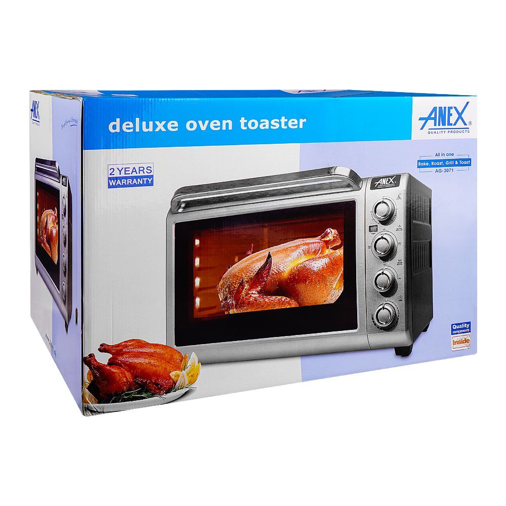 Anex AG-3071 1600W Double-Glass Oven Toaster BBQ Grill
