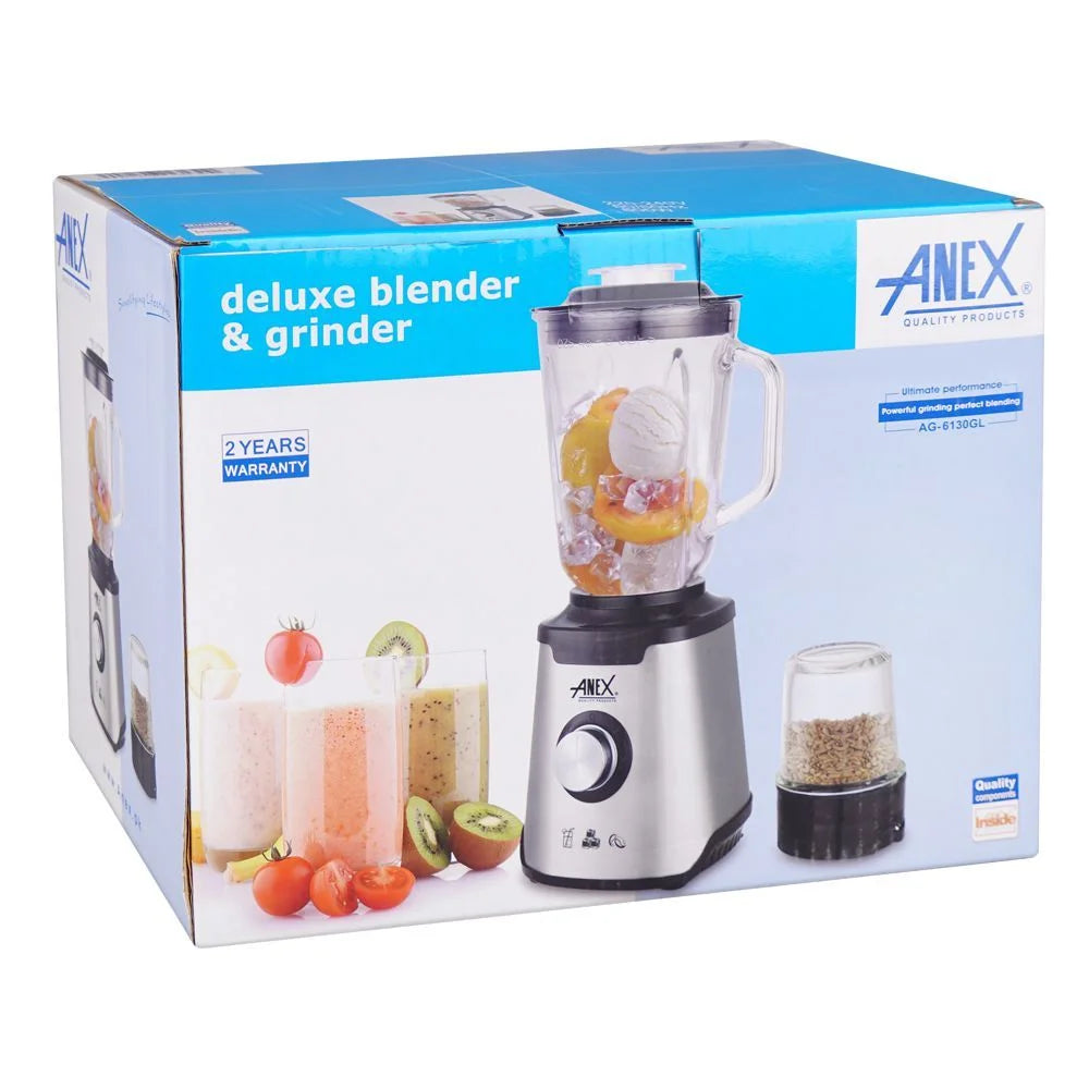 Anex AG-6130GL 600W Glass-Jug Blender Grinder 2-in-1