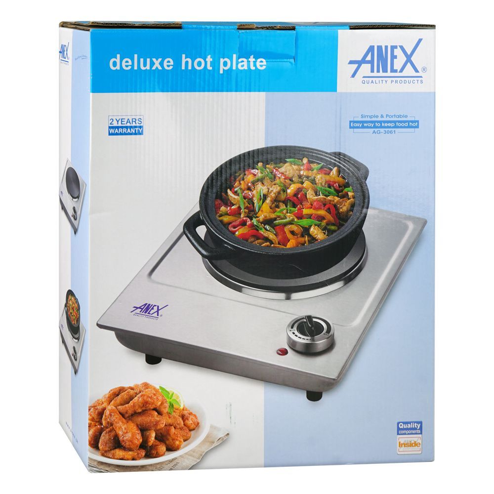 Anex 1500W Stainless Steel Single Hot Plate