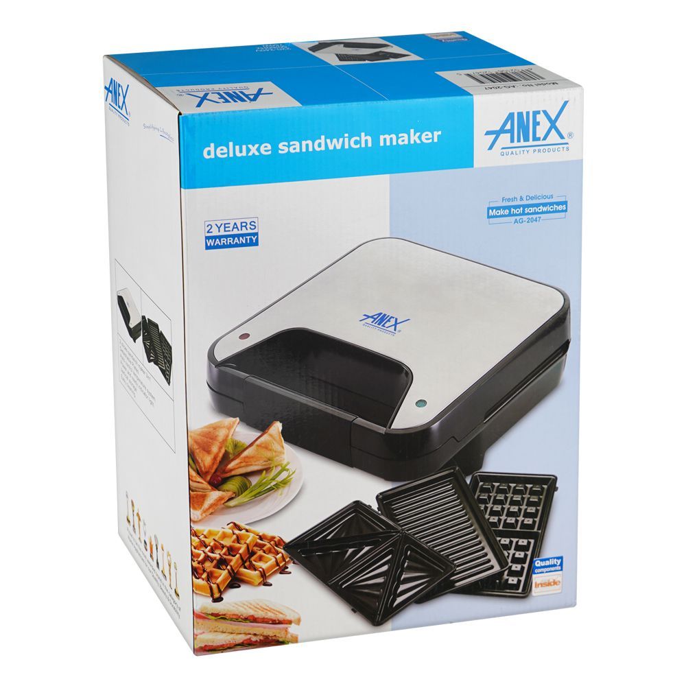 Anex AG-2047 750W 3-in-1 Deluxe Sandwich Maker