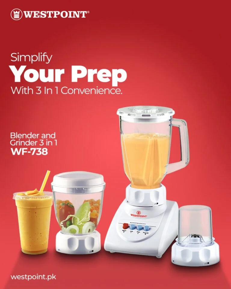 Westpoint WF-738 Blender and Grinder 3-in-1