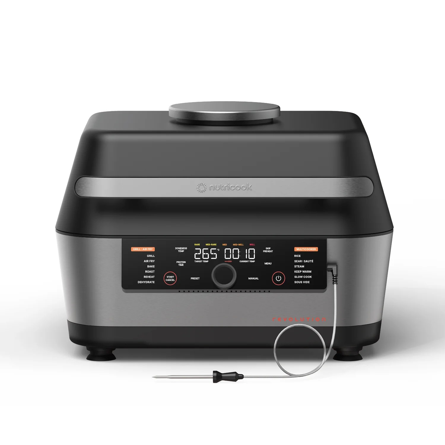 Nutricook NC-RG600GCC Revolution 12-in-1 Grill, Air Fryer & Multicooker