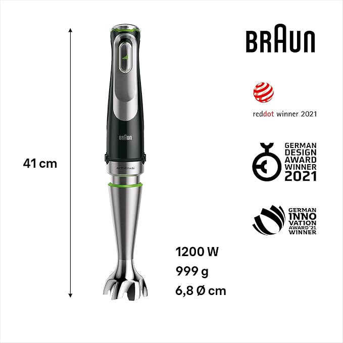 Braun MultiQuick 9 MQ9195XLI Active PowerDrive Hand Blender Set