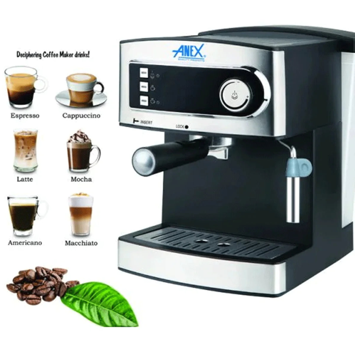 Anex AG-826 Deluxe Espresso & Cappuccino Maker