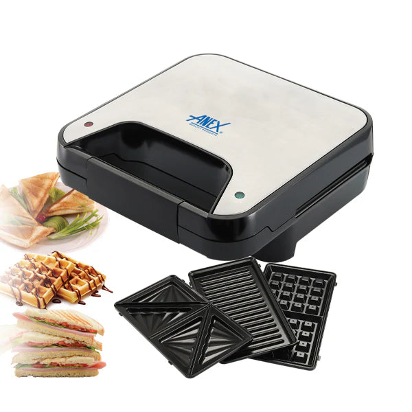 Anex AG-2047 750W 3-in-1 Deluxe Sandwich Maker