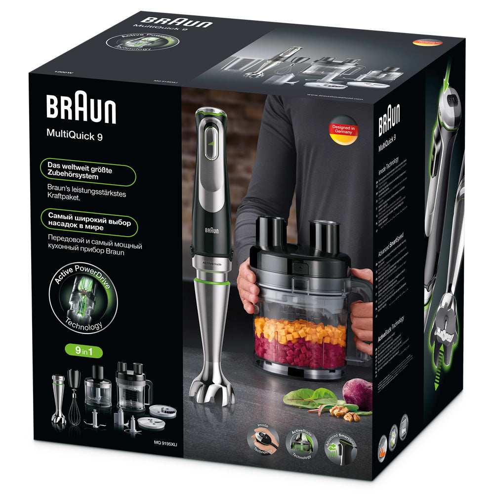 Braun MultiQuick 9 MQ9195XLI Active PowerDrive Hand Blender Set