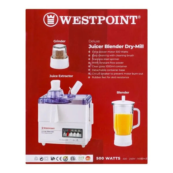 Westpoint WF-7501GL 500W Glass Juicer Blender Drymill