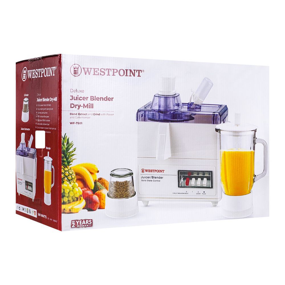 Westpoint WF-7501GL 500W Glass Juicer Blender Drymill