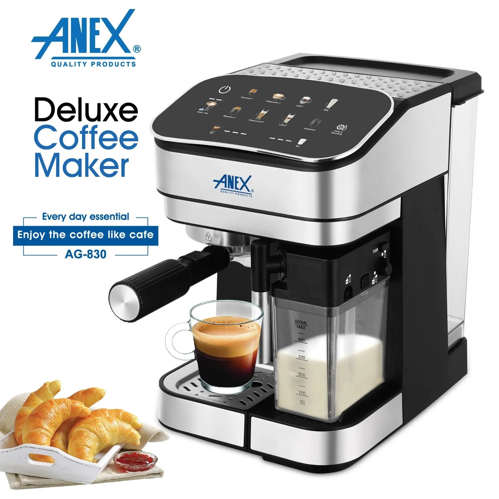 Anex AG-830 Deluxe 1.8L 15-Bar Espresso Machine