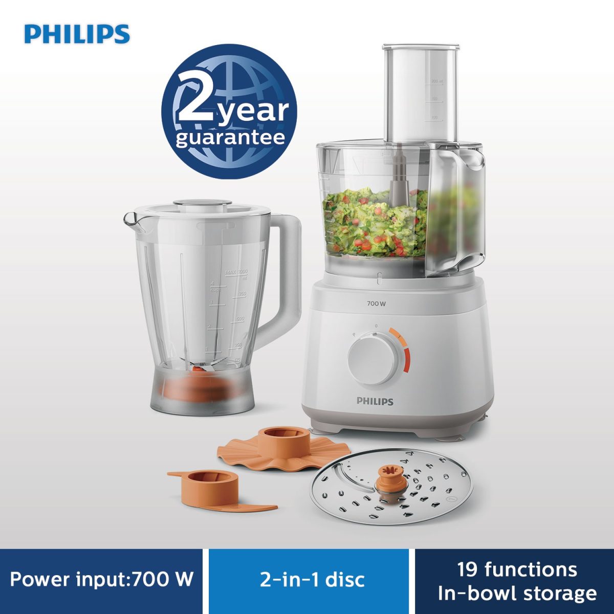 Philips HR7320/01 Daily Collection Food Processor with Blender