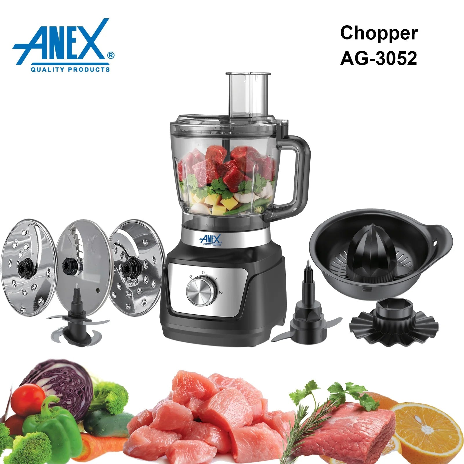Anex AG-3052 7-in-1 Food Processor
