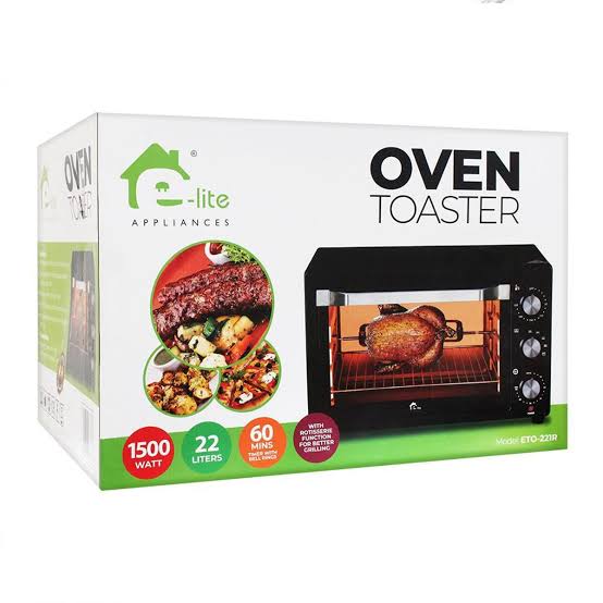 E-Lite ETO-221R 22L 1500W Oven Toaster with Rotisserie
