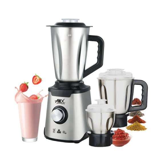 Anex AG-6133SS 600W Stainless-Steel Blender Grinder 3-in-1