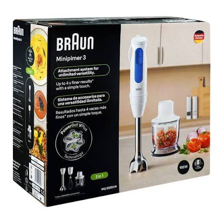 Braun MultiQuick 3 MQ30202M Hand Blender with Chopper & Whisk