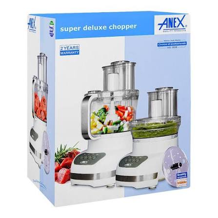 Anex AG-3058 Super Deluxe Chopper with Extra Bowl - White